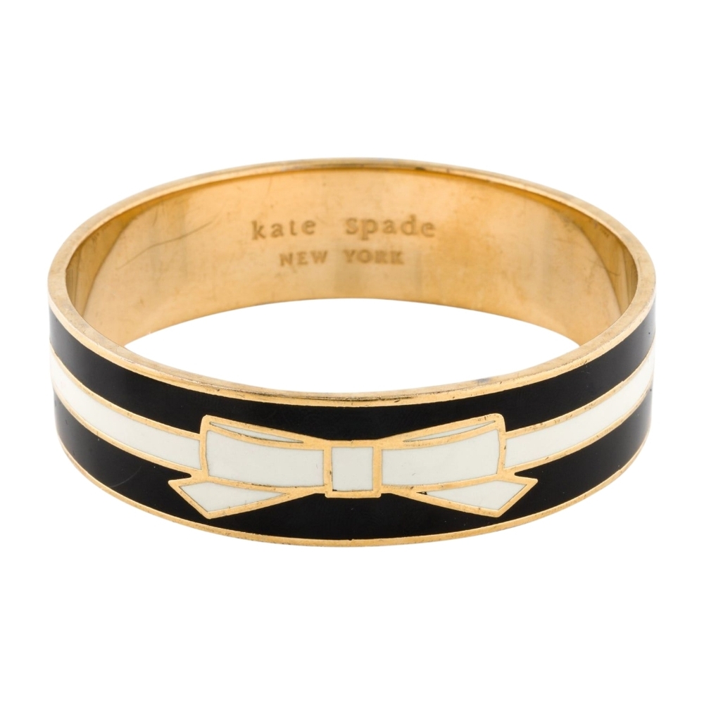 Kate Spade NY All Wrapped Up Bracelet OS Black Cream Gold